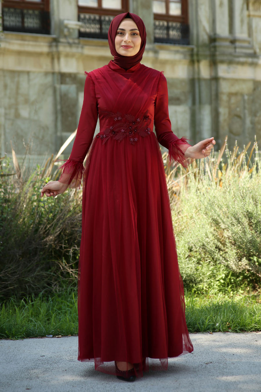 Manha Red Princess Turkish Dress