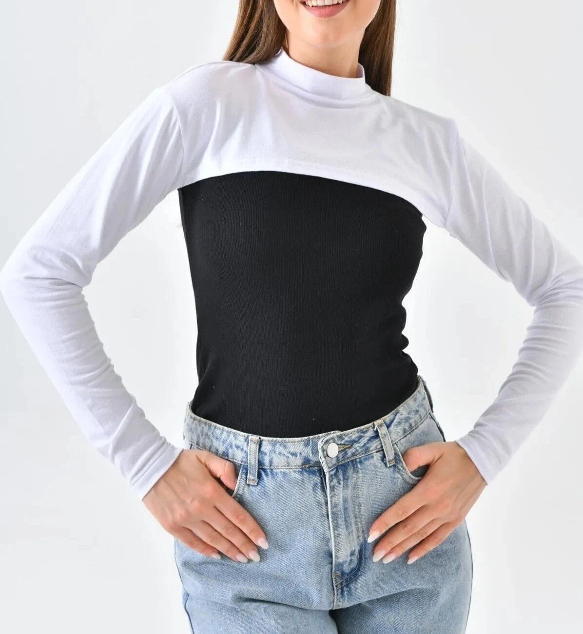 Long Sleeves Crew Neck Shrug