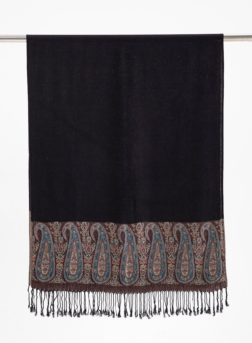 Black Border Pashmina