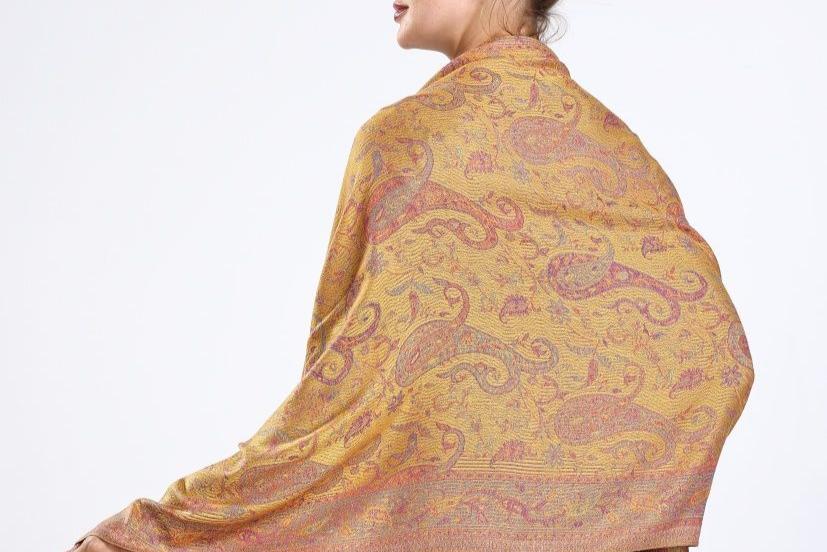 Mustard Print Pashmina