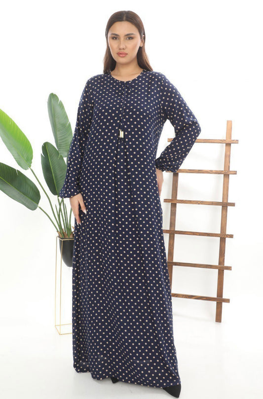 Navy Polka Dot Summer Dress