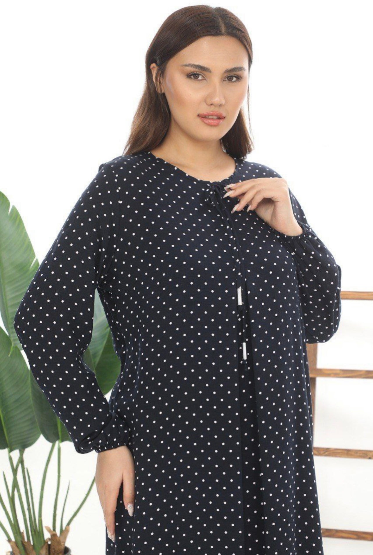 Navy Polka Dot Summer Dress