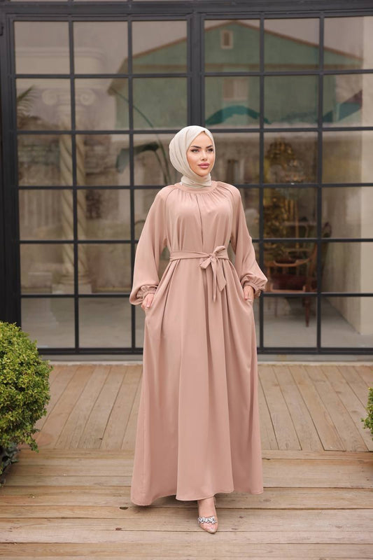 Jamilah Turkish Dress Beige