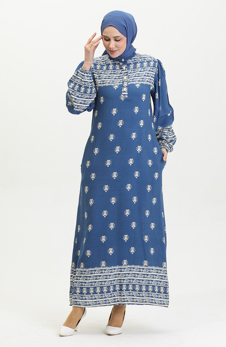 Blue Floral Patterened Dress