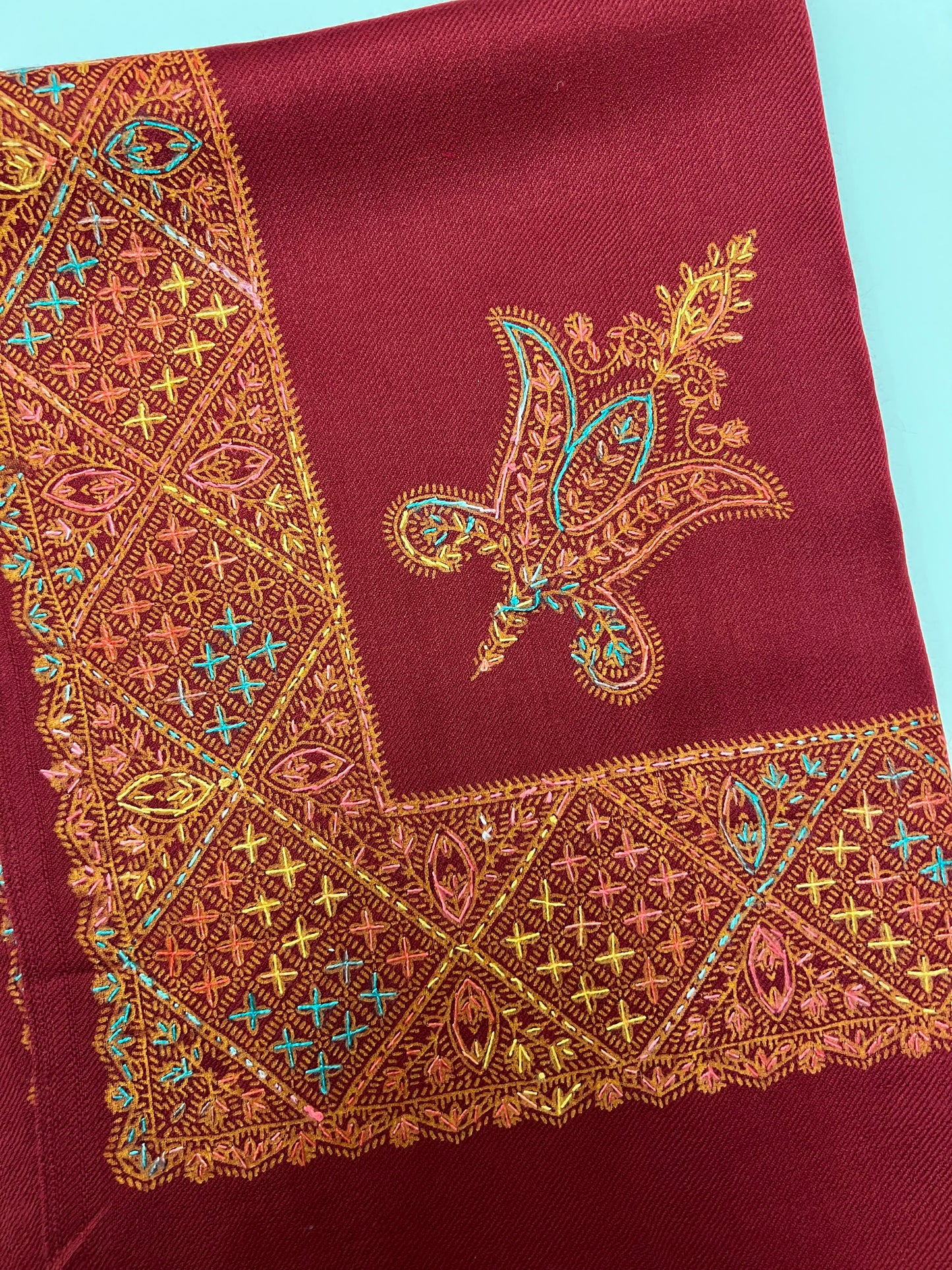 Rouge Pashmina Embroidered Shawl