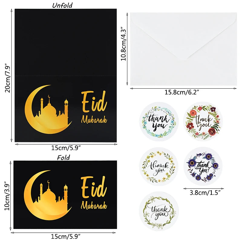 Eid Mubarak Cards Set