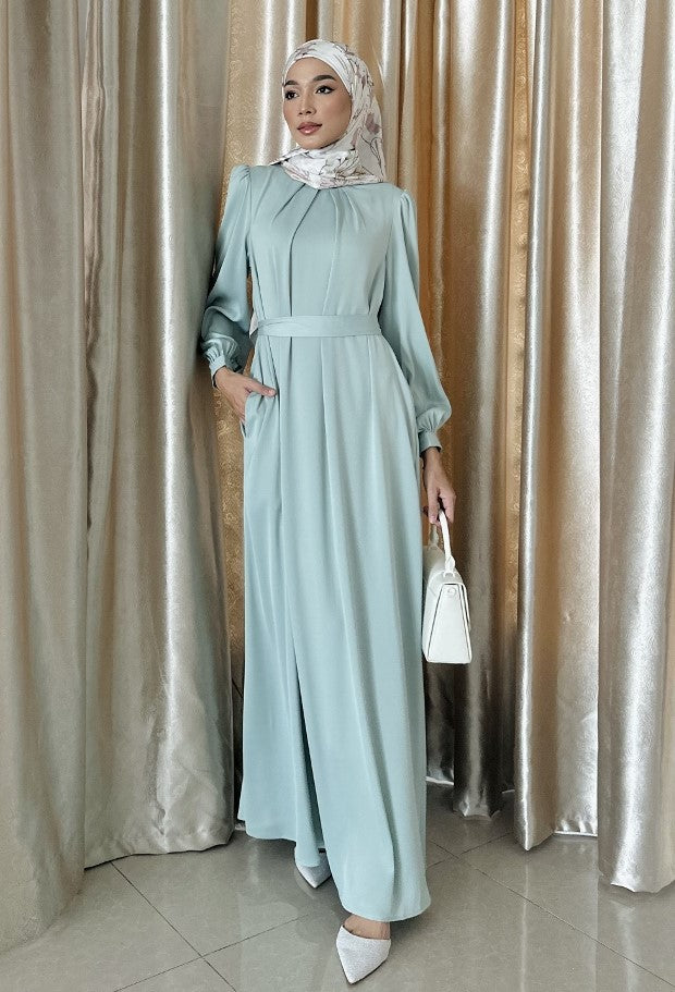 Mint Satin Blend Dress