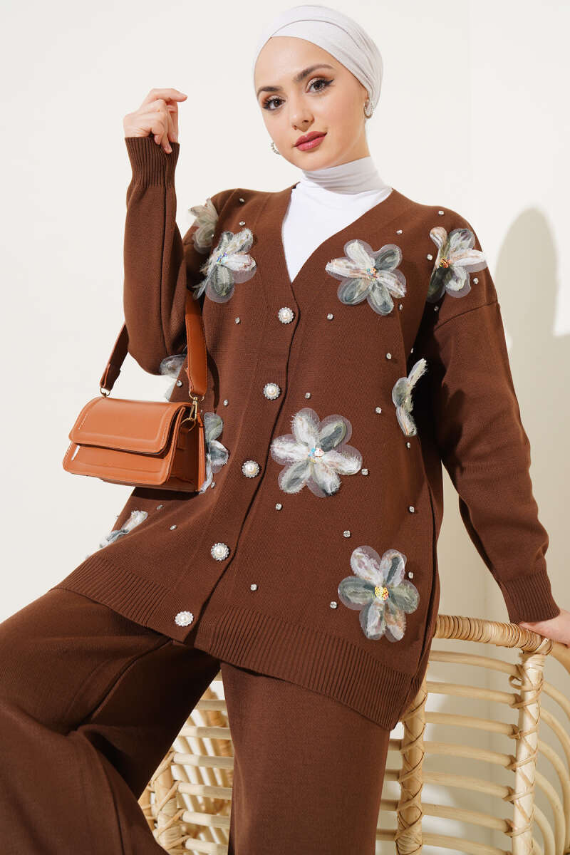 Chocolate Flowers Knitted Co-ord