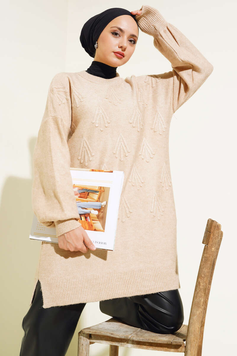 Embossed Tunic Sweater