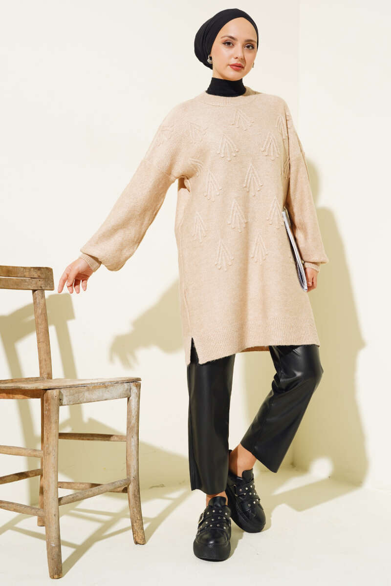 Embossed Tunic Sweater