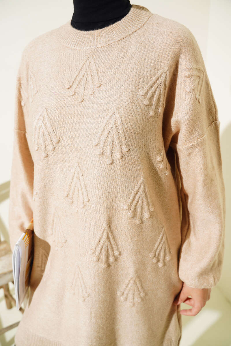 Embossed Tunic Sweater