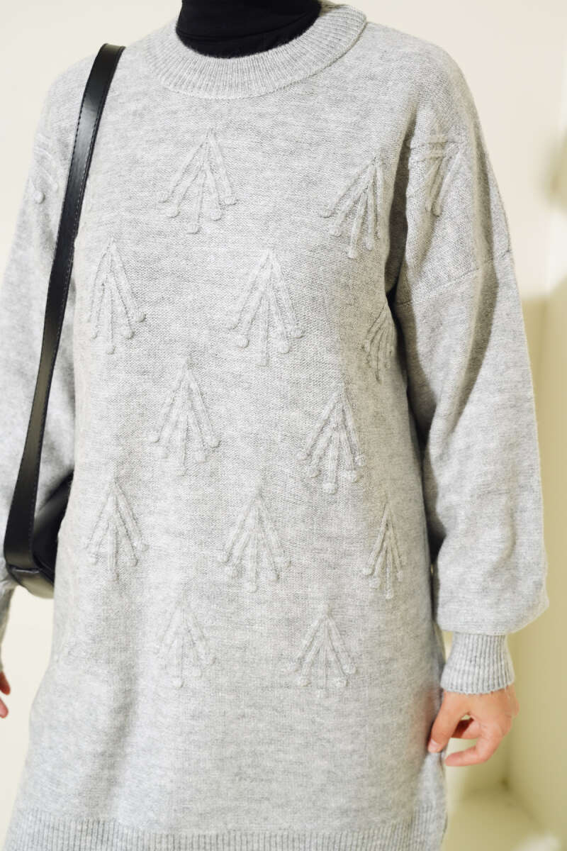 Embossed Tunic Sweater