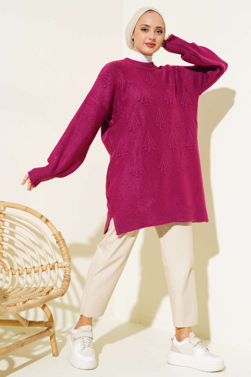 Embossed Tunic Sweater