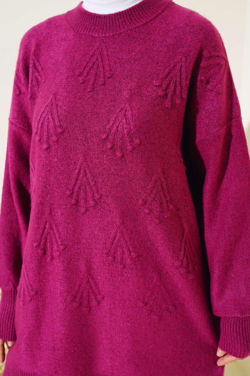 Embossed Tunic Sweater