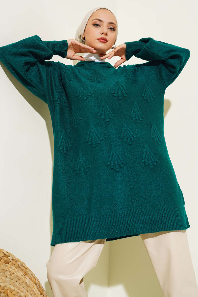 Embossed Tunic Sweater