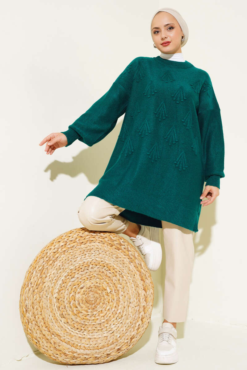 Embossed Tunic Sweater