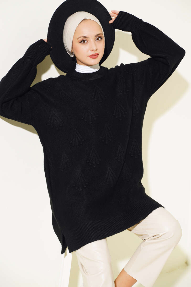 Embossed Tunic Sweater