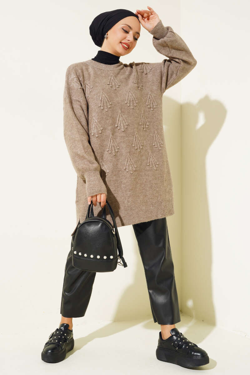 Embossed Tunic Sweater