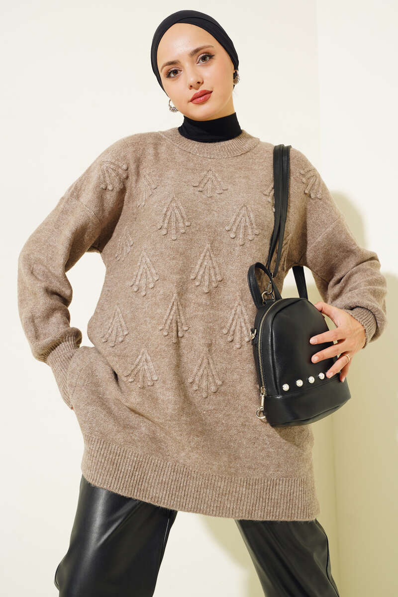 Embossed Tunic Sweater