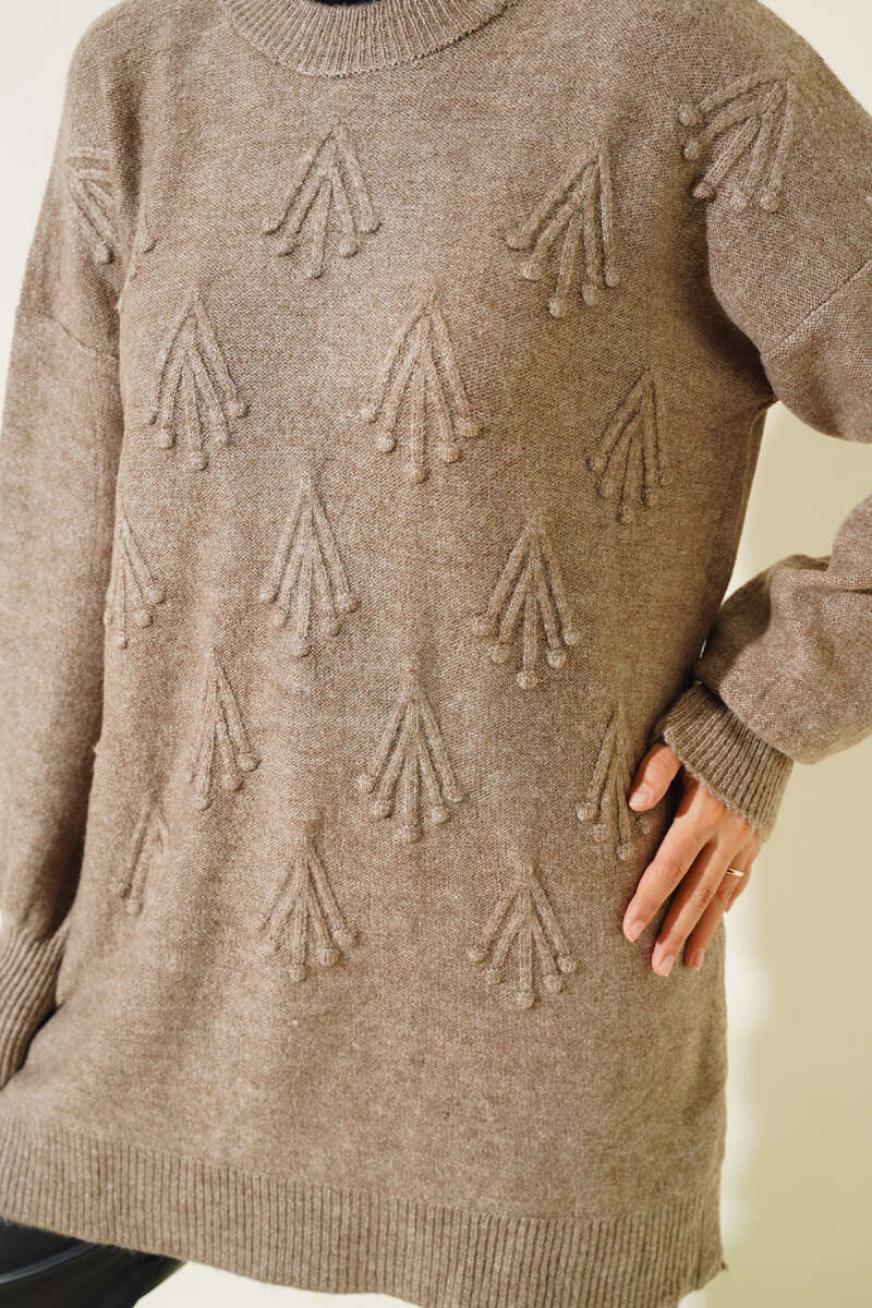 Embossed Tunic Sweater