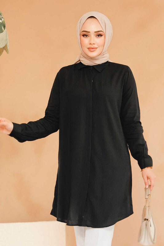 Black Plain Turkish Top