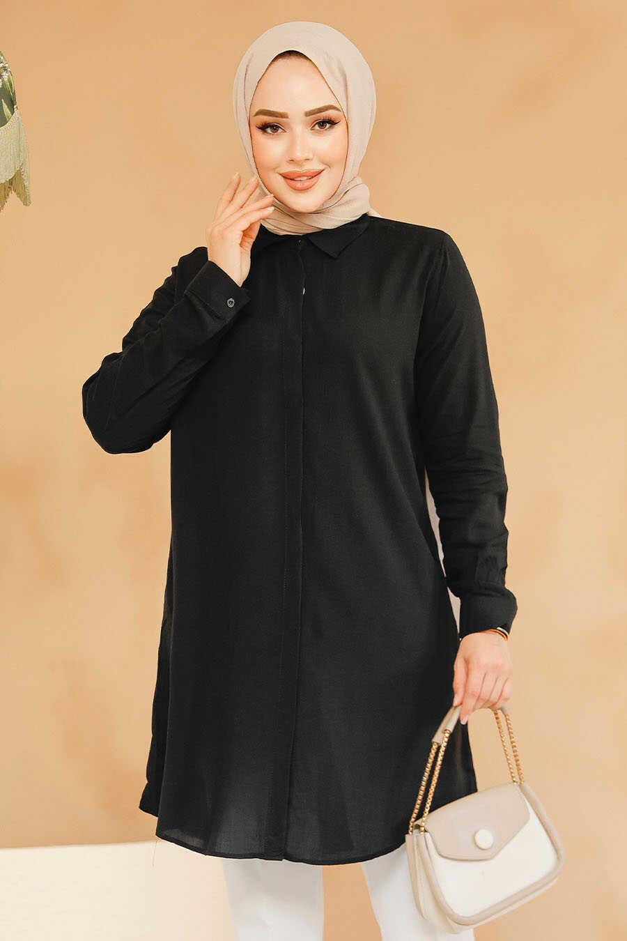 Black Plain Turkish Top