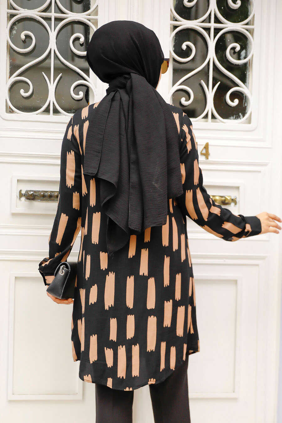 Brown and Black Printed Tunic