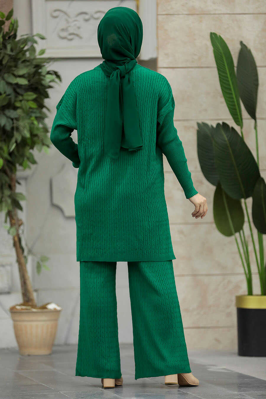 Green Cable Detail Knitted Co-ord