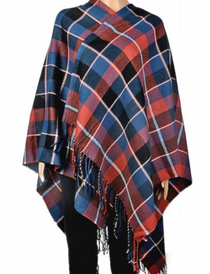 Red and Blue Check Cape