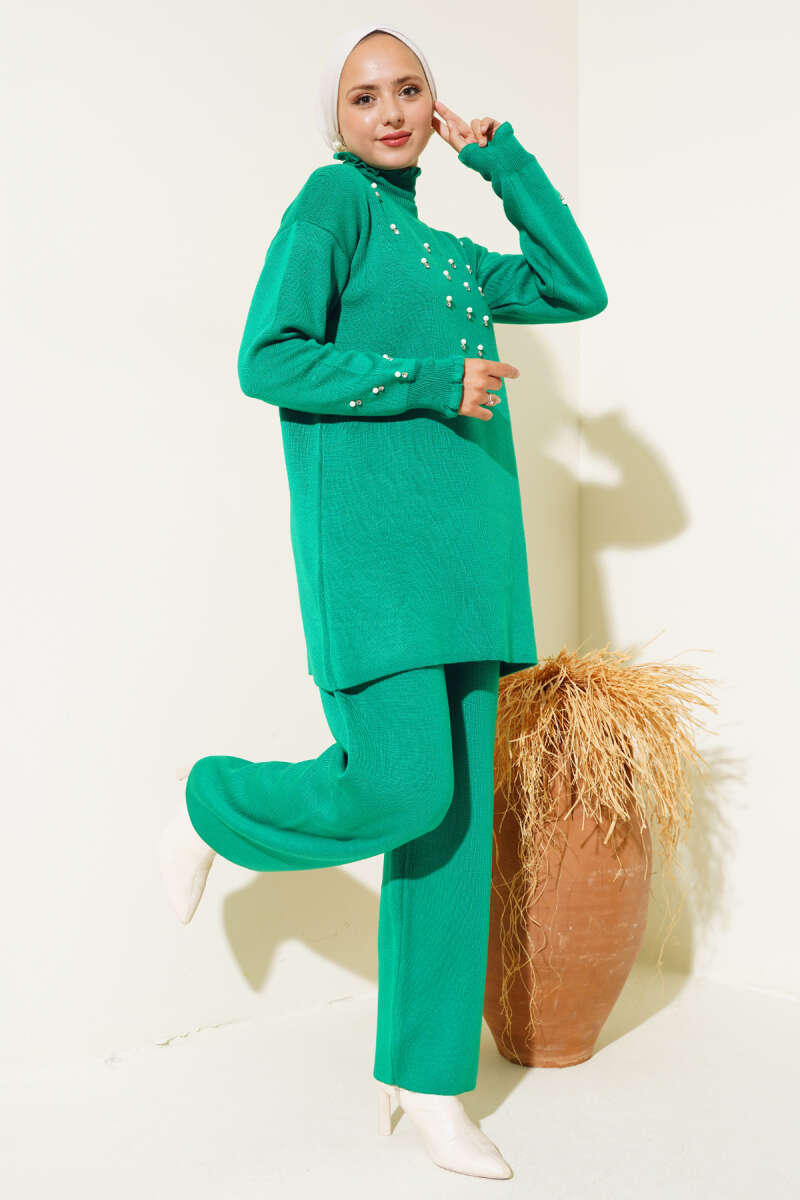 Green Pearls Knit Co-ord