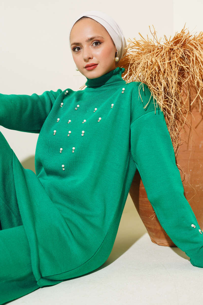 Green Pearls Knit Co-ord