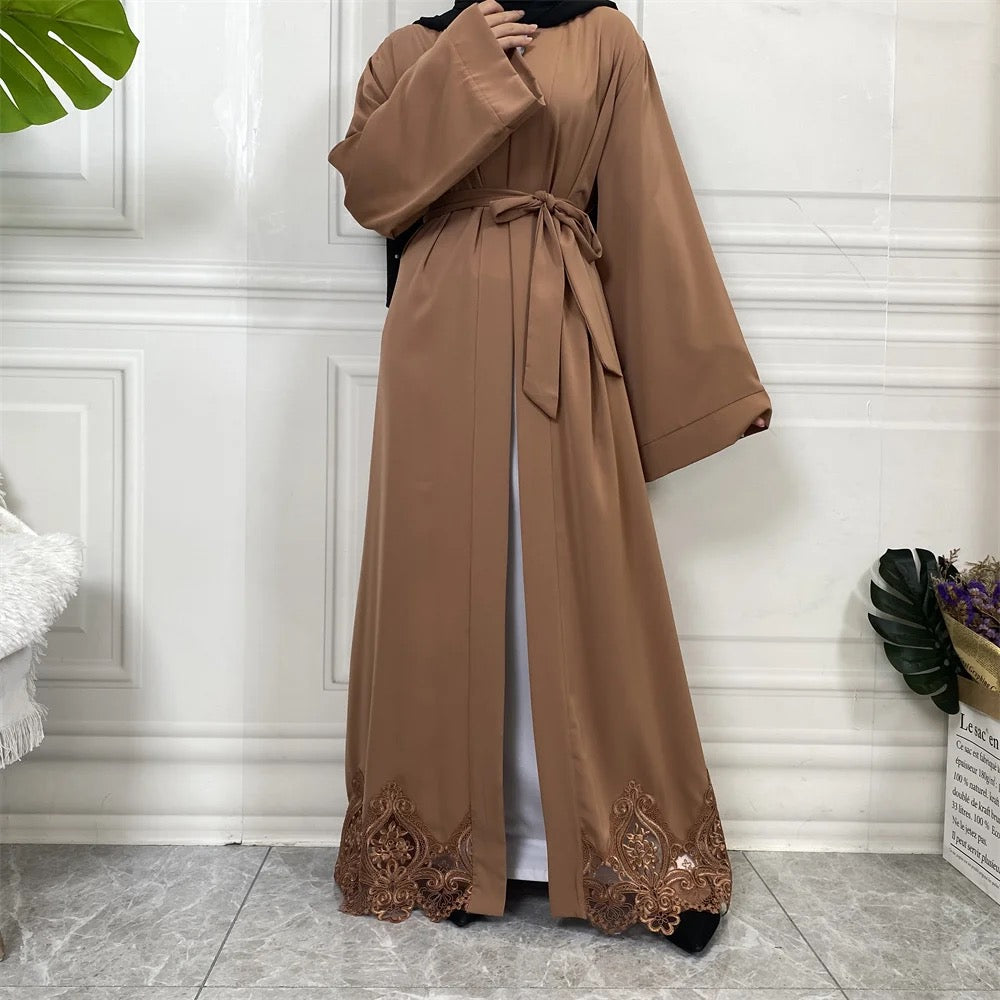 Lace Edge Kimono Abaya - Chaddors