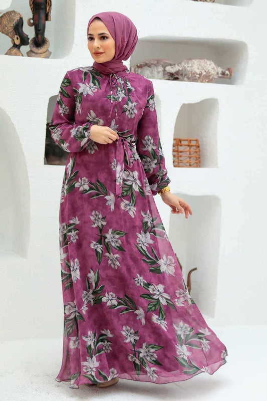 Magneta Printed Chiffon Dress