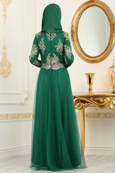 Green Evening Dress - Chaddors