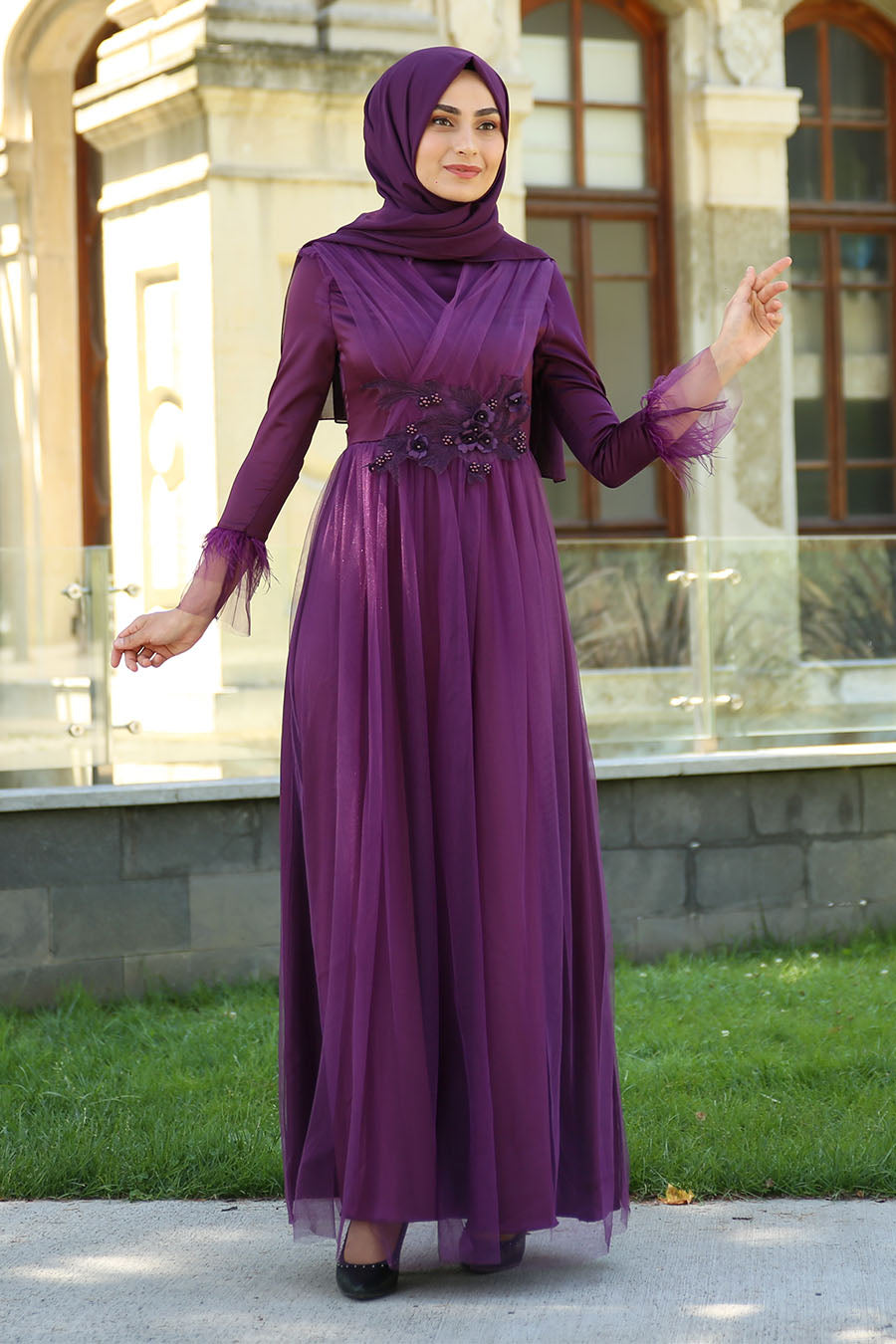 Manha Purple Princess Turkish Dress – Chaddors